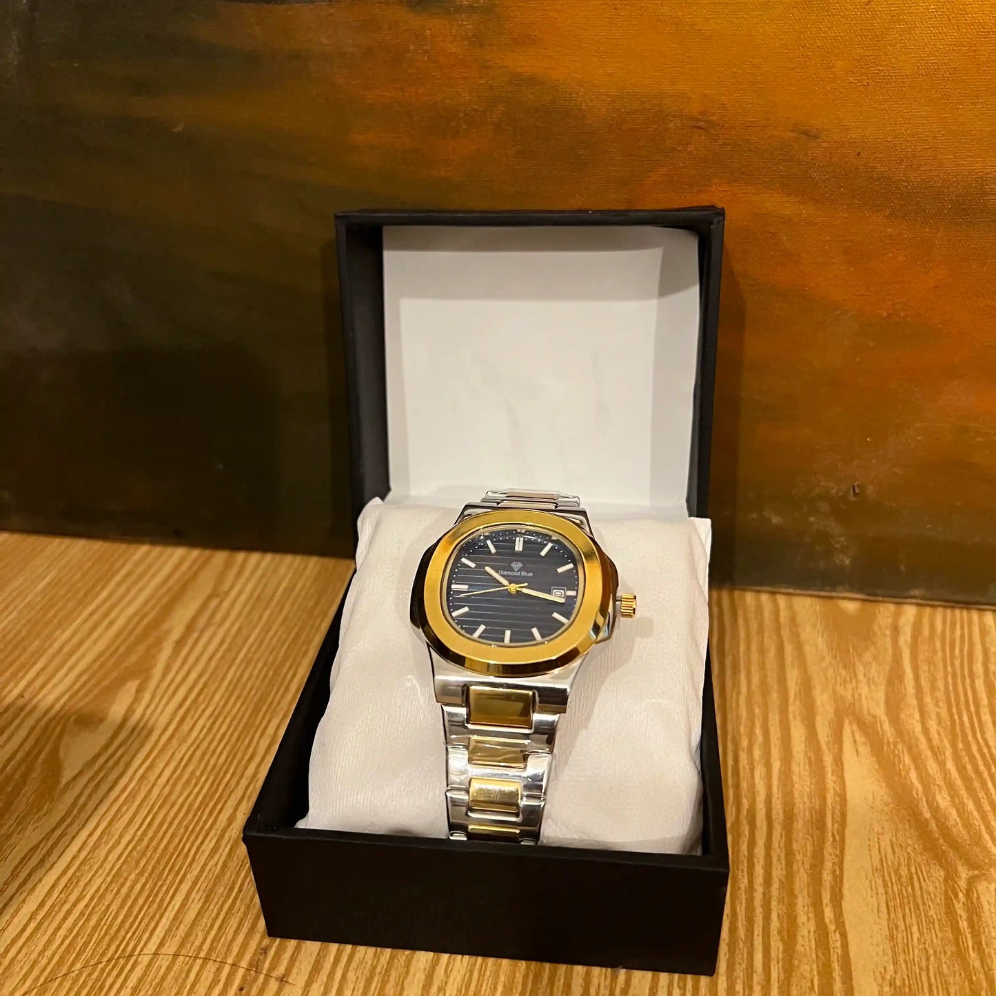 Diamond Blue Two-Tone Men's Watch
