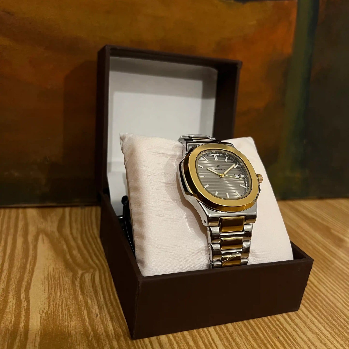 Diamond Blue Two-Tone Men's Watch