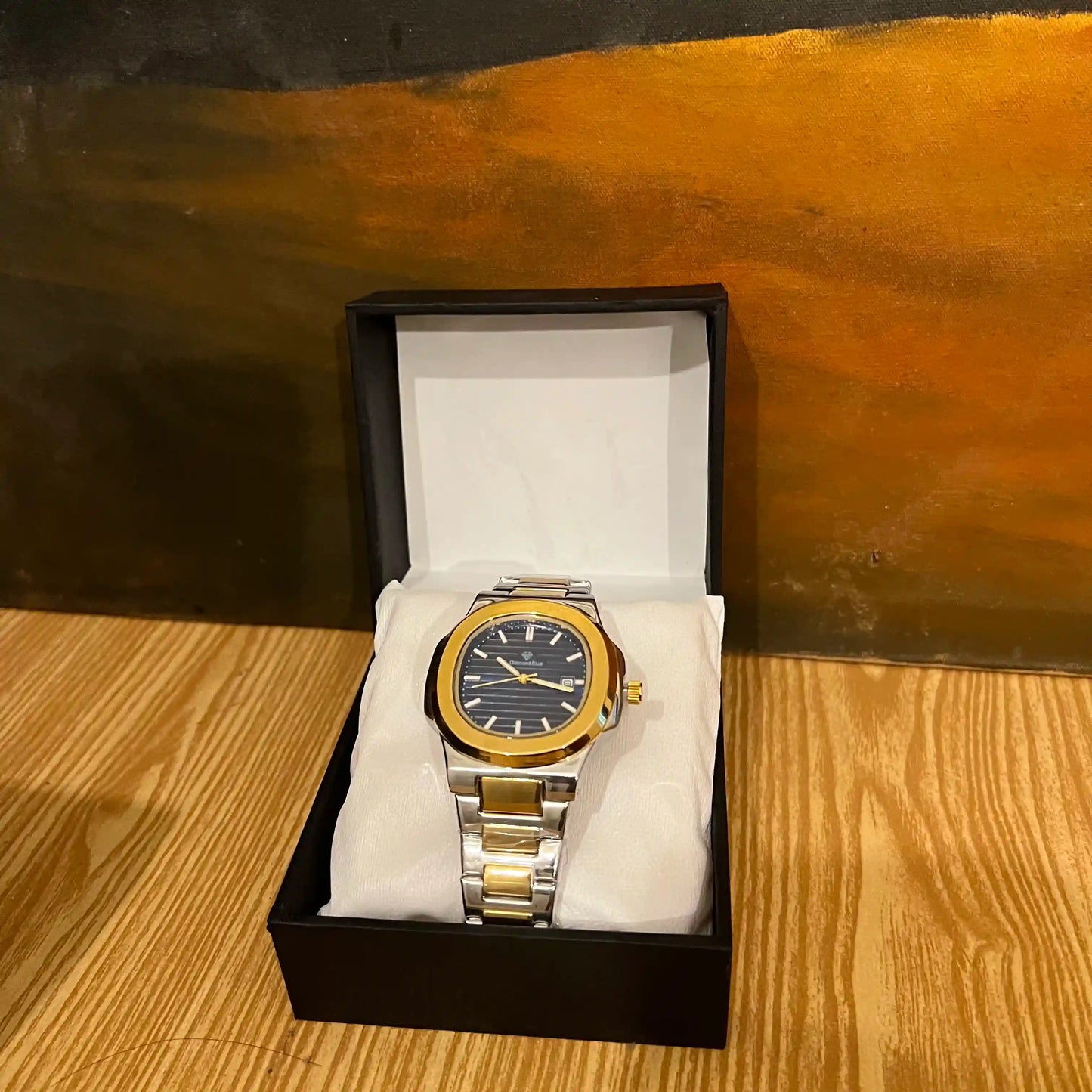 Diamond Blue Two-Tone Men's Watch