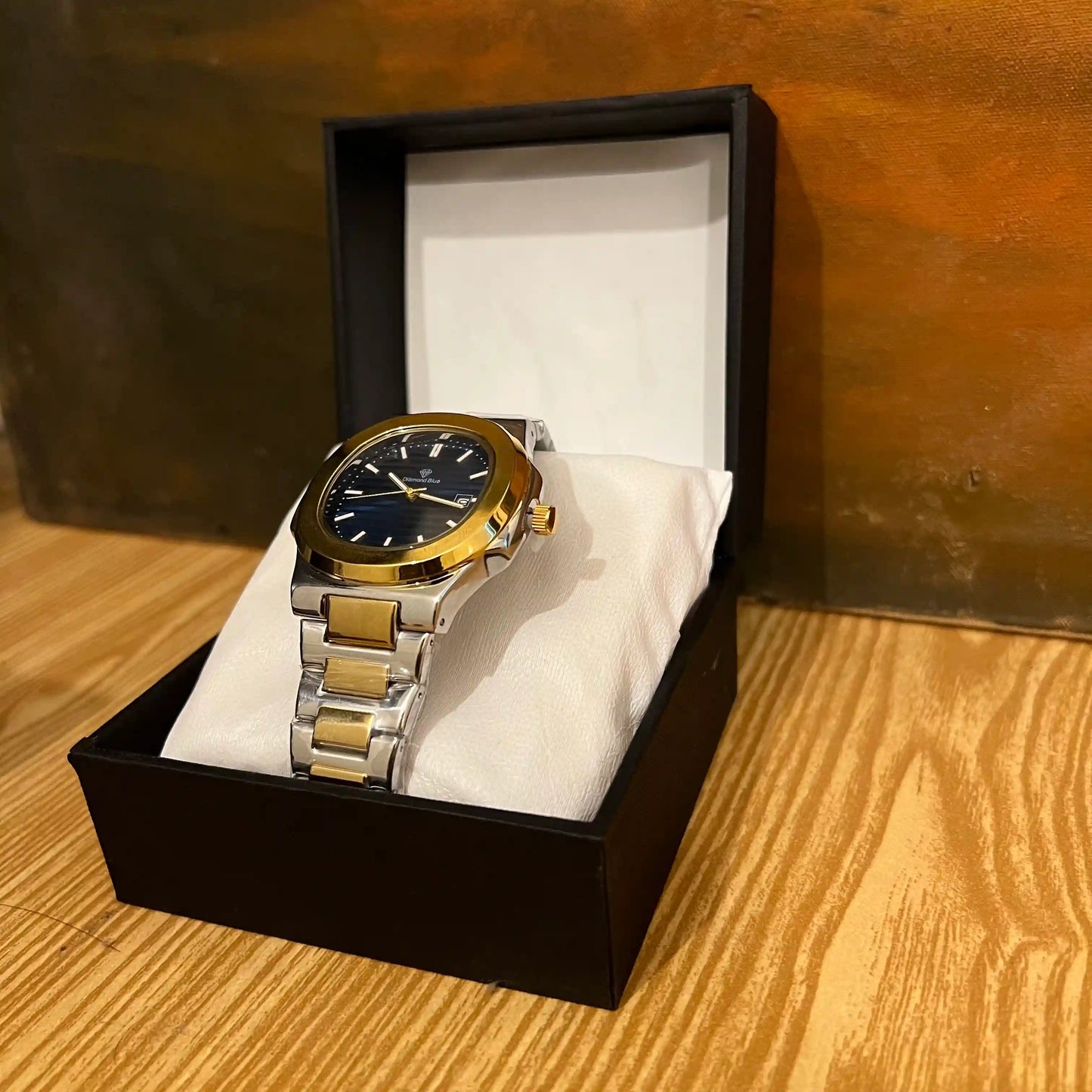 Diamond Blue Two-Tone Men's Watch