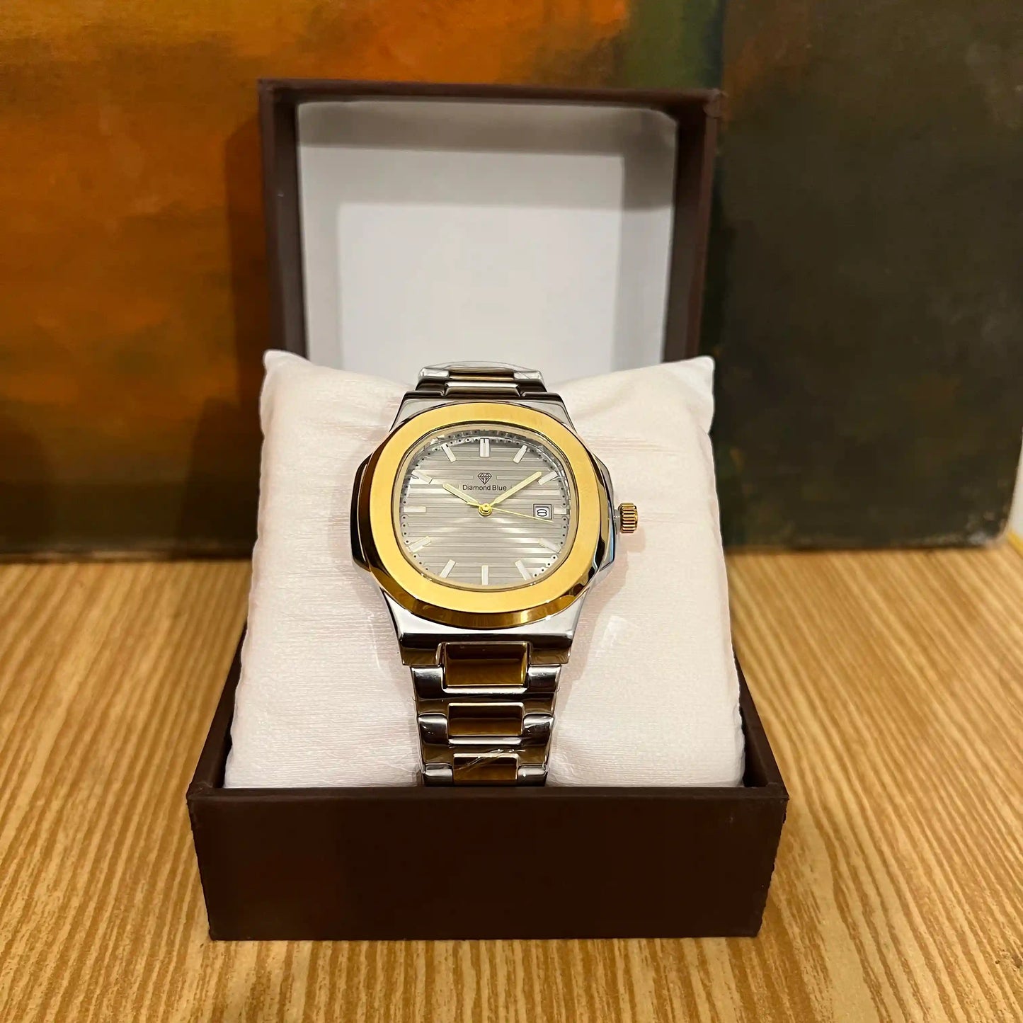 Diamond Blue Two-Tone Men's Watch