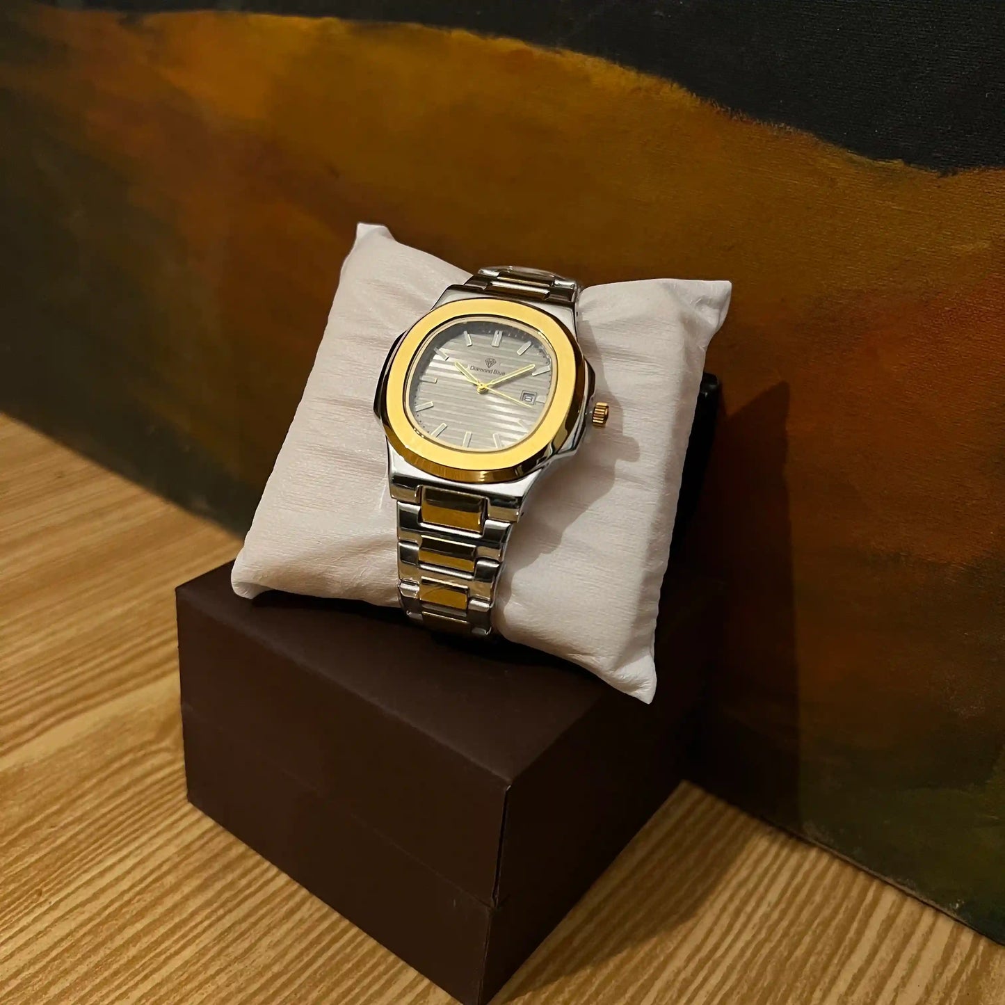 Diamond Blue Two-Tone Men's Watch